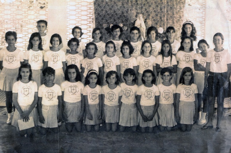 1967 - Uma das primeiras turmas de alunas em 1967